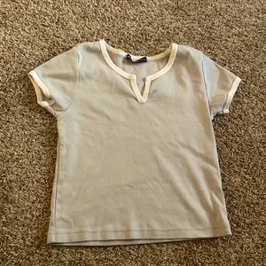 Brandy melville blue/white baby tee